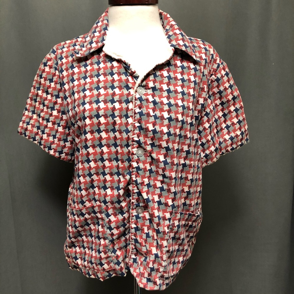 Vintage 50s terrycloth shirt towel jacket swimwear